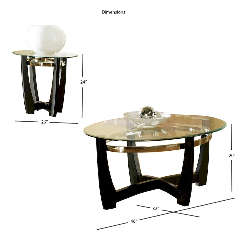 Tables d'appoint en verre (lot de 3)