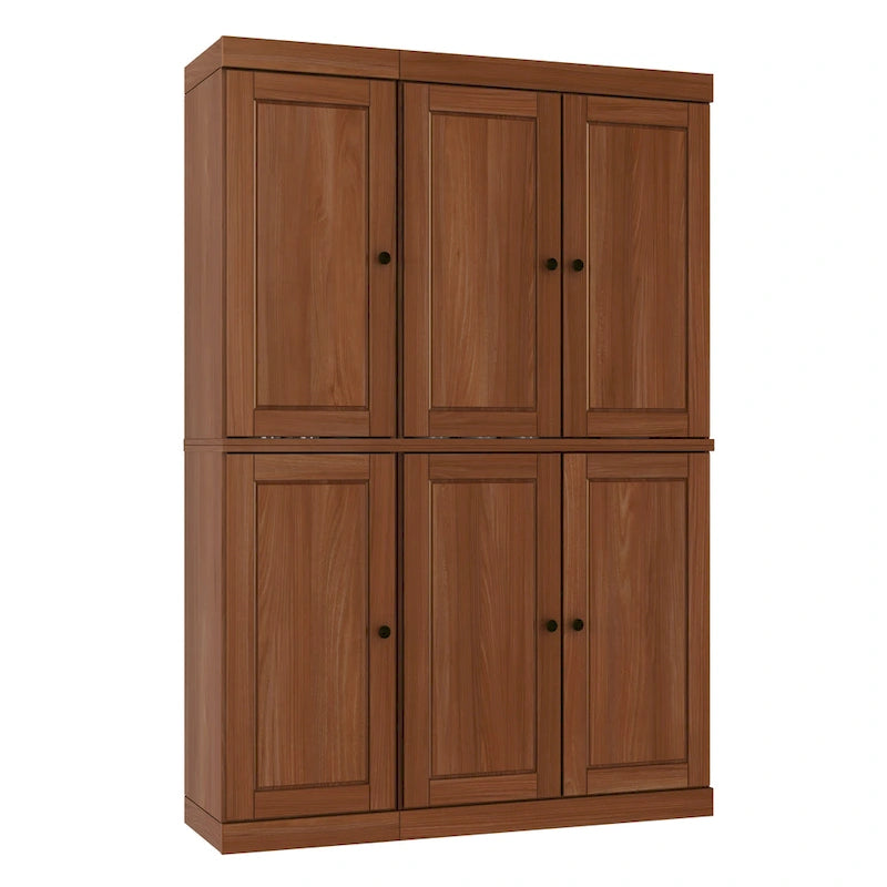 Vaisselier en bois massif 100% avec portes vitrées ou en bois massif et 2 tiroirs - 48,5 x 71,5