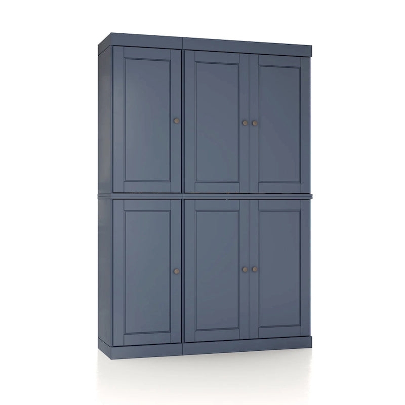 Vaisselier en bois massif 100% avec portes vitrées ou en bois massif et 2 tiroirs - 48,5 x 71,5