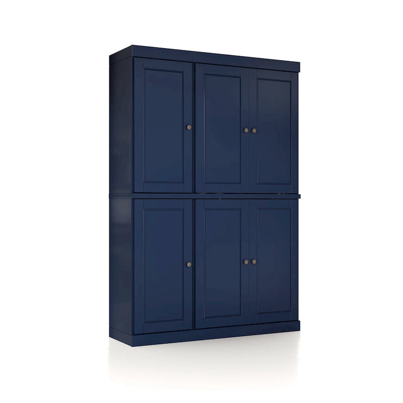 Vaisselier en bois massif 100% avec portes vitrées ou en bois massif et 2 tiroirs - 48,5 x 71,5