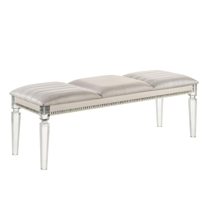 Banc de chambre rembourré en similicuir transparent Glam