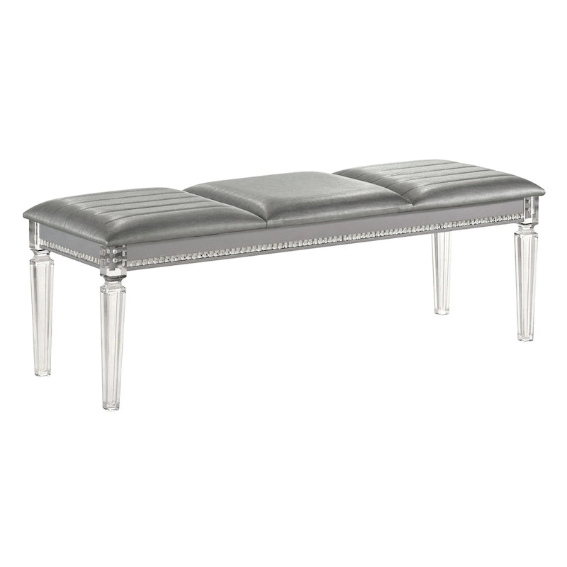 Banc de chambre rembourré en similicuir transparent Glam