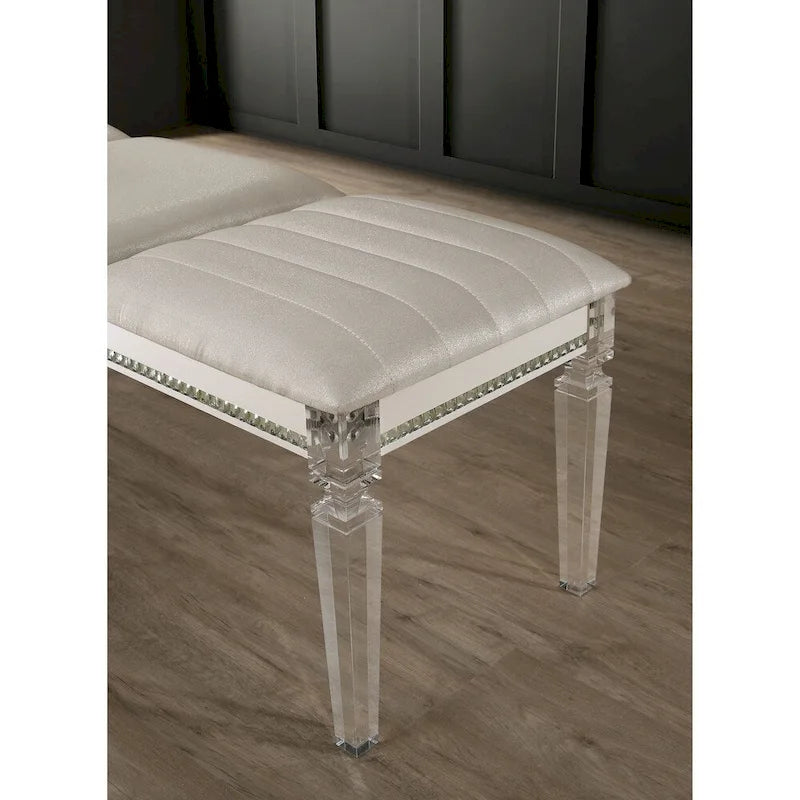 Banc de chambre rembourré en similicuir transparent Glam