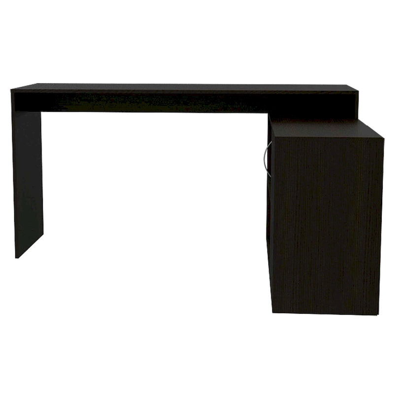 Bureau d'angle pour bureau à domicile, Deux étagères, Armoire à une porte