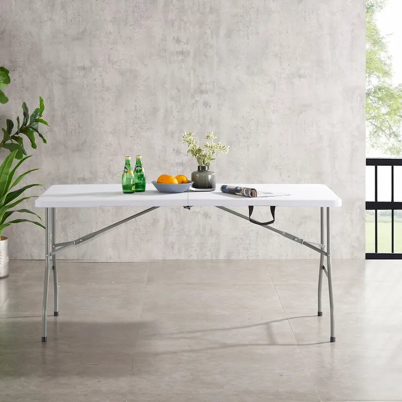 Table pliante Table pliable Table portative Table pliante multifonctionnelle en résine rectangulaire pour le camping en extérieur