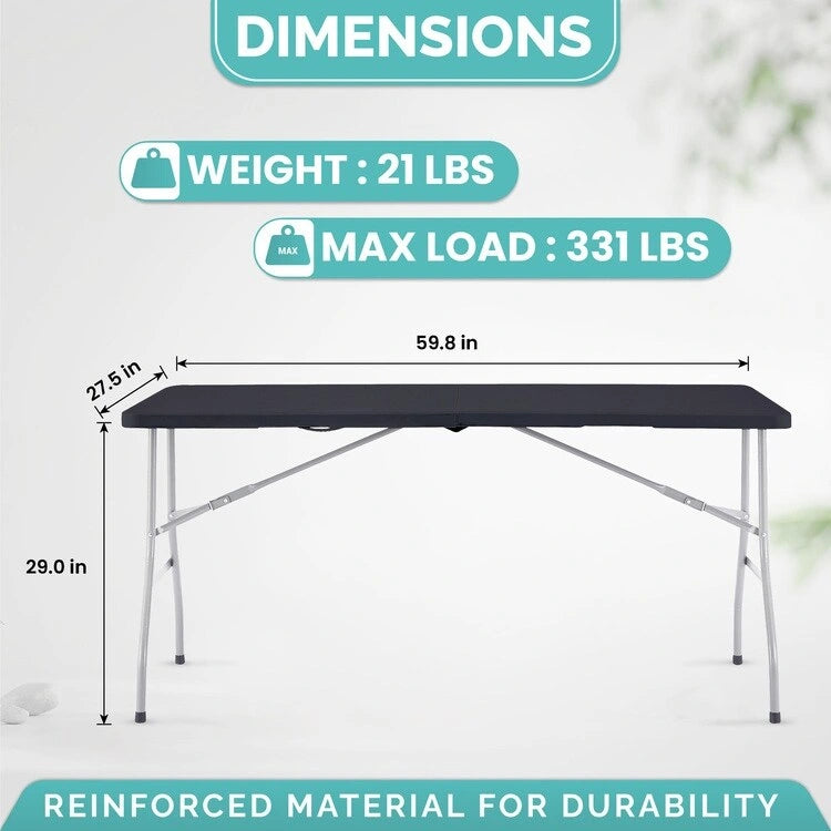 Table pliante Table pliable Table portative Table pliante multifonctionnelle en résine rectangulaire pour le camping en extérieur