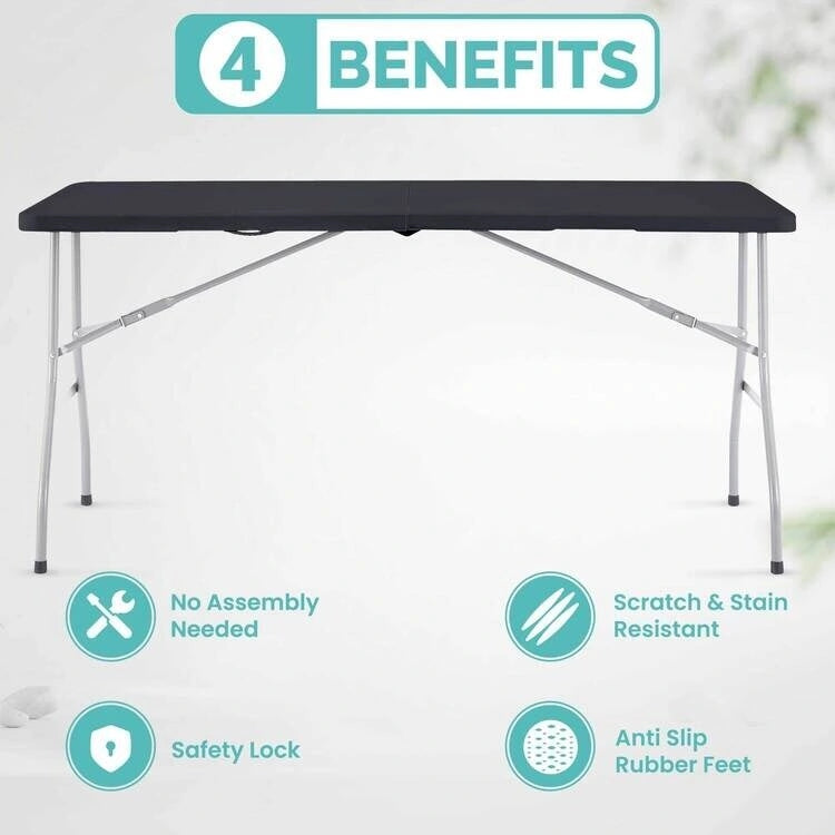 Table pliante Table pliable Table portative Table pliante multifonctionnelle en résine rectangulaire pour le camping en extérieur