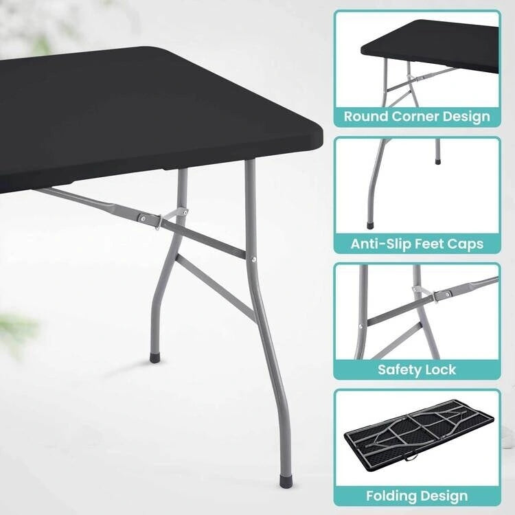 Table pliante Table pliable Table portative Table pliante multifonctionnelle en résine rectangulaire pour le camping en extérieur