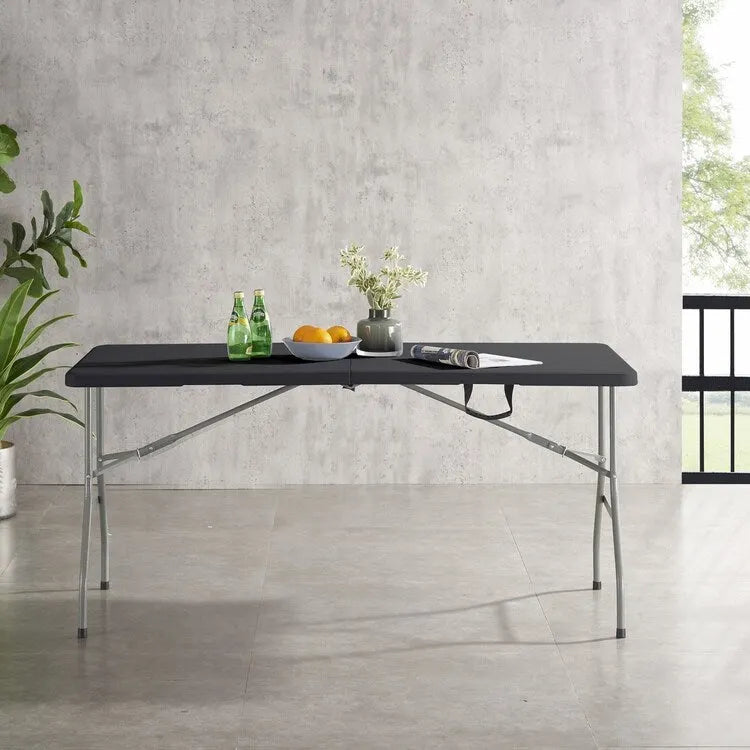 Table pliante Table pliable Table portative Table pliante multifonctionnelle en résine rectangulaire pour le camping en extérieur