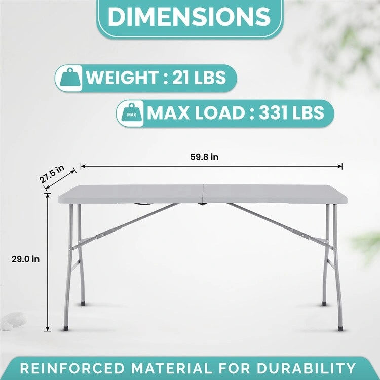 Table pliante Table pliable Table portative Table pliante multifonctionnelle en résine rectangulaire pour le camping en extérieur
