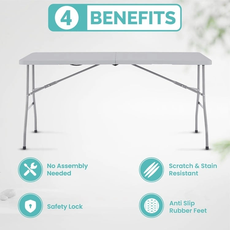 Table pliante Table pliable Table portative Table pliante multifonctionnelle en résine rectangulaire pour le camping en extérieur