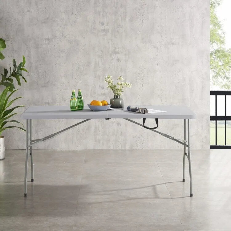 Table pliante Table pliable Table portative Table pliante multifonctionnelle en résine rectangulaire pour le camping en extérieur