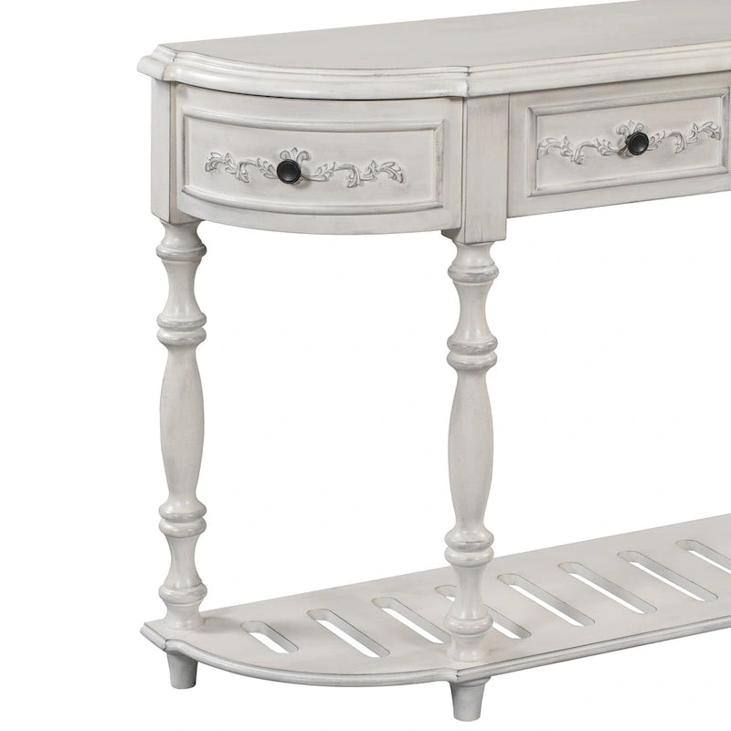 52 tables consoles courbes modernes et contemporaines pour canapé, table d'entrée pour couloir, salon avec 4 tiroirs et 1 étagère