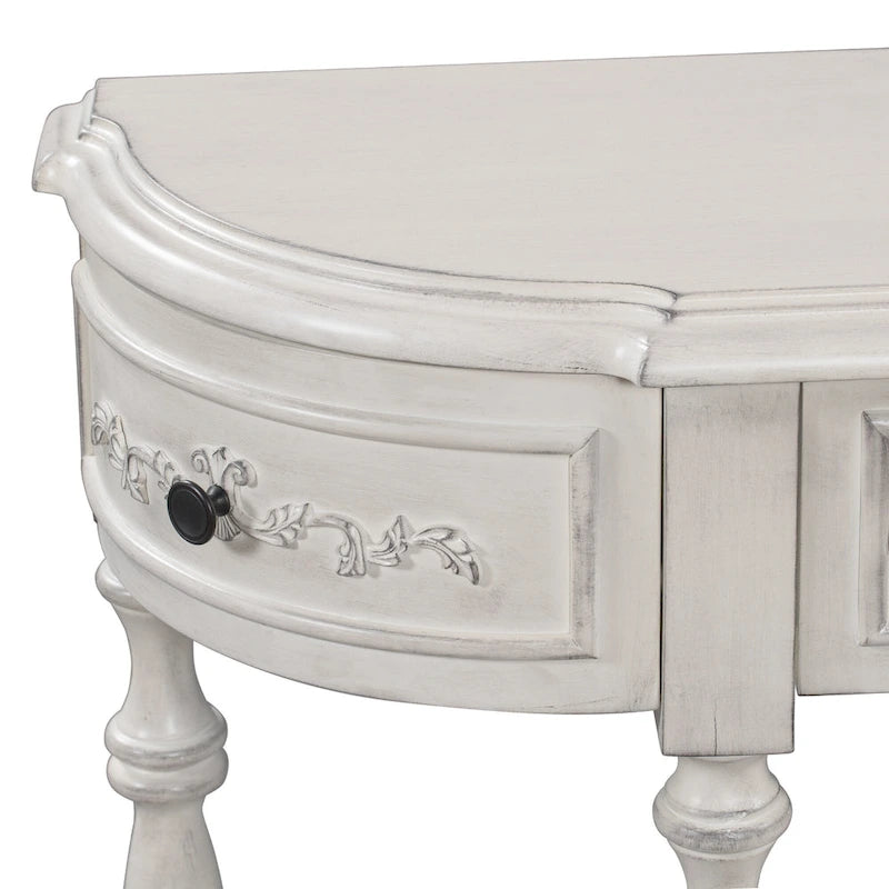 52 tables consoles courbes modernes et contemporaines pour canapé, table d'entrée pour couloir, salon avec 4 tiroirs et 1 étagère