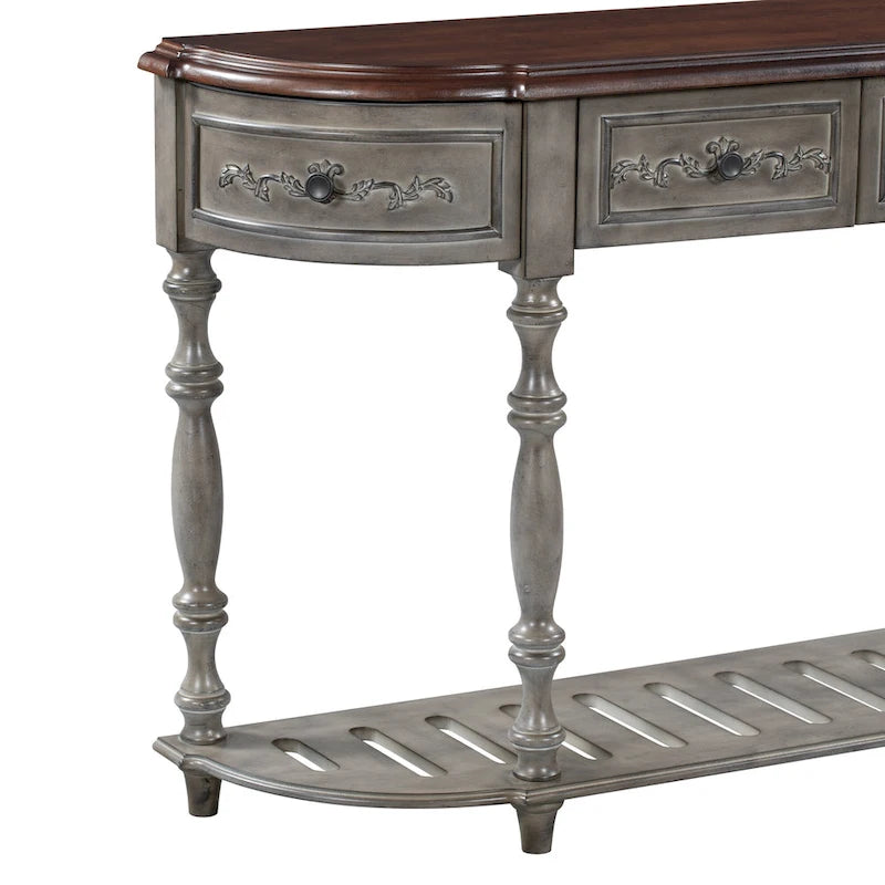 52 tables consoles courbes modernes et contemporaines pour canapé, table d'entrée pour couloir, salon avec 4 tiroirs et 1 étagère