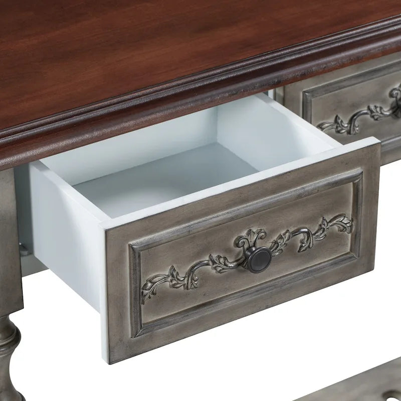 52 tables consoles courbes modernes et contemporaines pour canapé, table d'entrée pour couloir, salon avec 4 tiroirs et 1 étagère