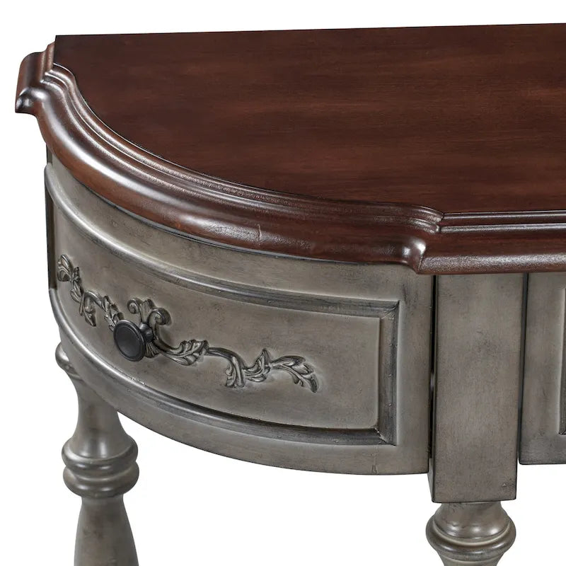 52 tables consoles courbes modernes et contemporaines pour canapé, table d'entrée pour couloir, salon avec 4 tiroirs et 1 étagère