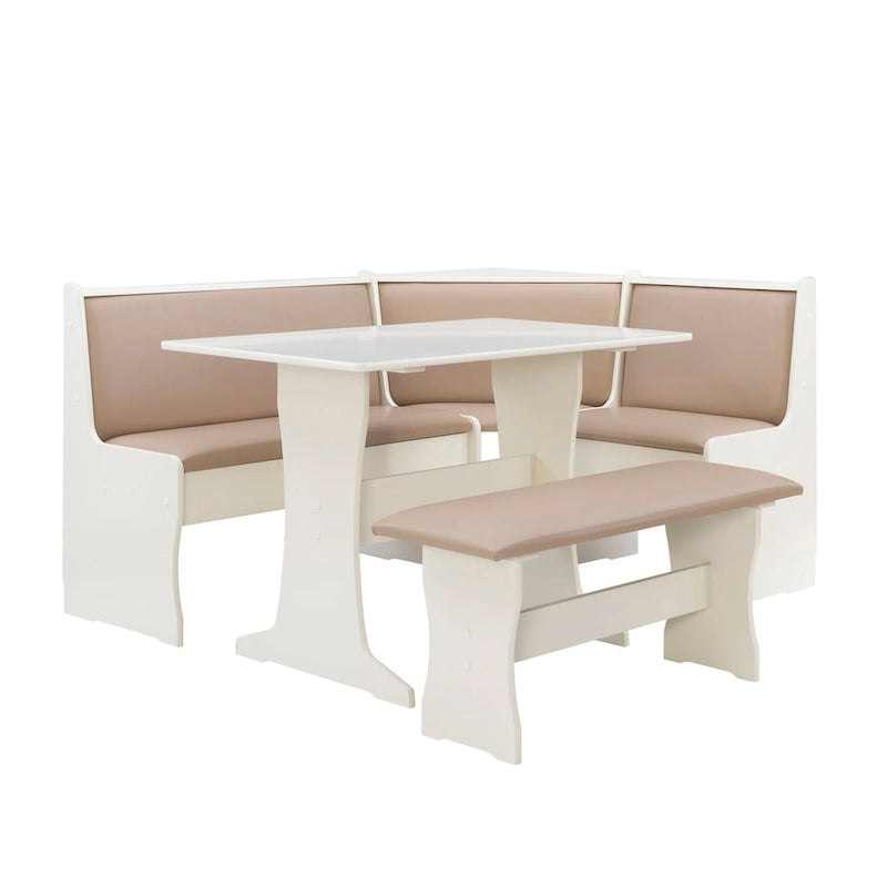 Ensemble de salle à manger d'angle rustique avec rangement