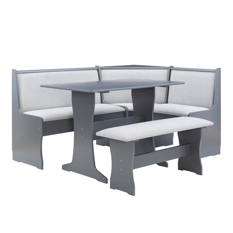 Ensemble de salle à manger d'angle rustique avec rangement
