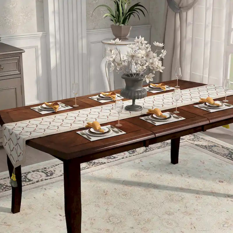 Table à manger extensible Espresso de 72 pouces en bois