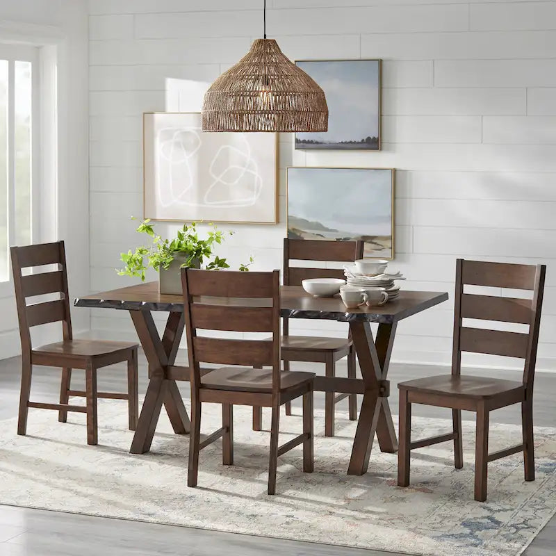 Chaises de salle à manger en bois massif (lot de 2)