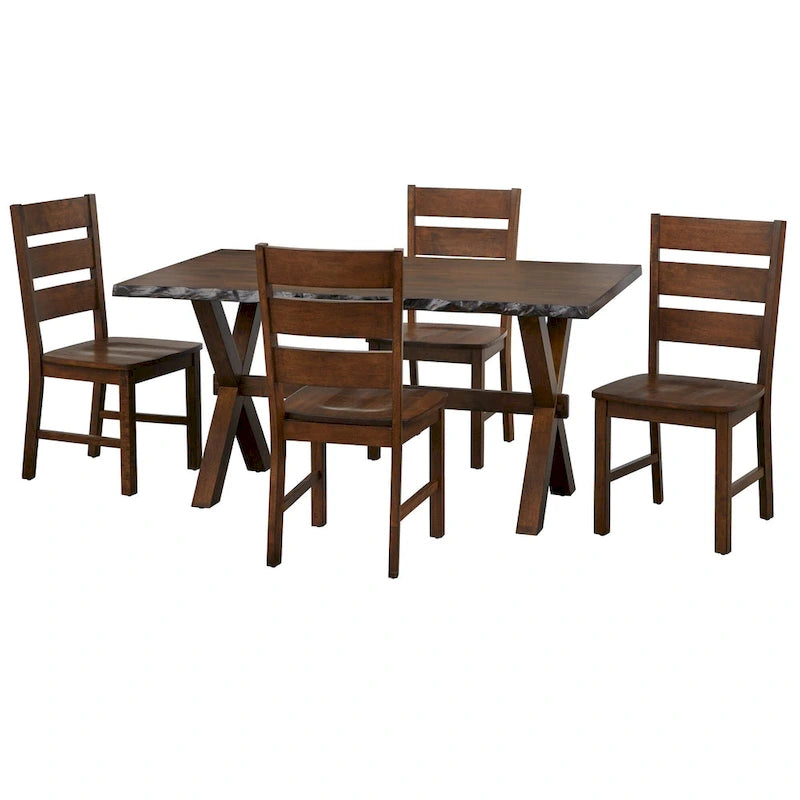 Chaises de salle à manger en bois massif (lot de 2)