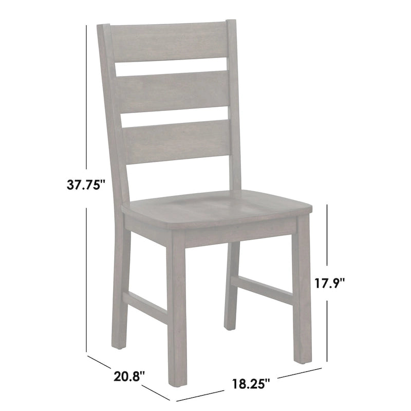 Chaises de salle à manger en bois massif (lot de 2)