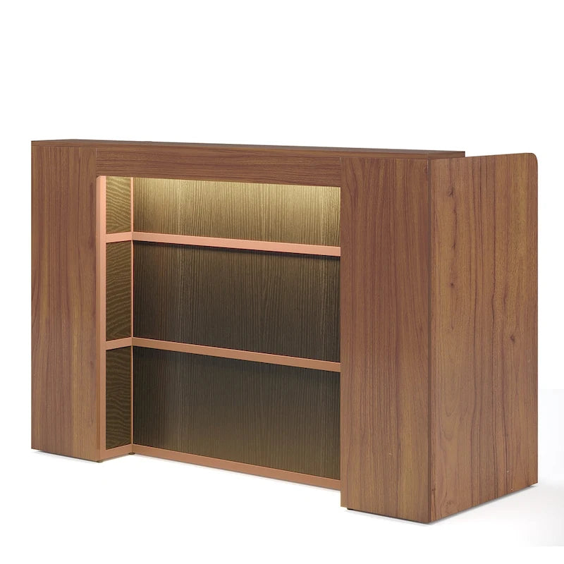 Comptoir de réception de 63 pouces avec lumières LED pour bureau de magasin