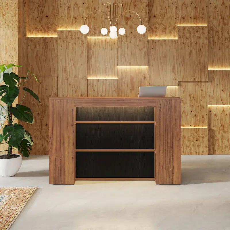 Comptoir de réception de 63 pouces avec lumières LED pour bureau de magasin
