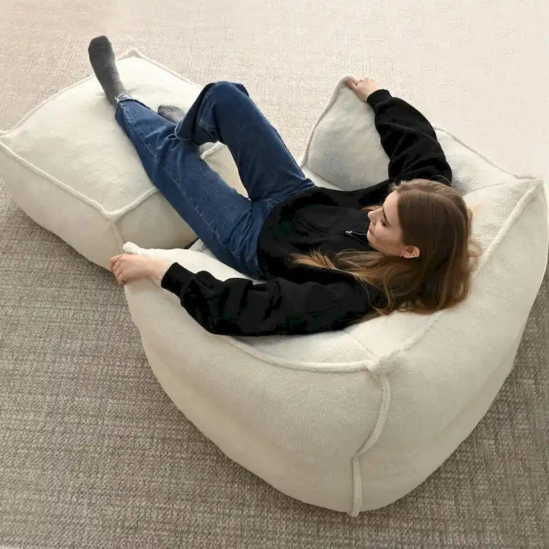 Canapé paresseux, pouf, canapé avec pouf repose-pieds
