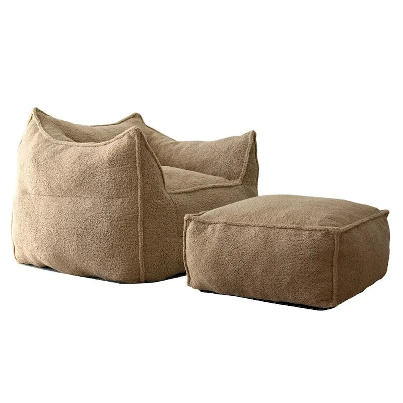 Canapé paresseux, pouf, canapé avec pouf repose-pieds