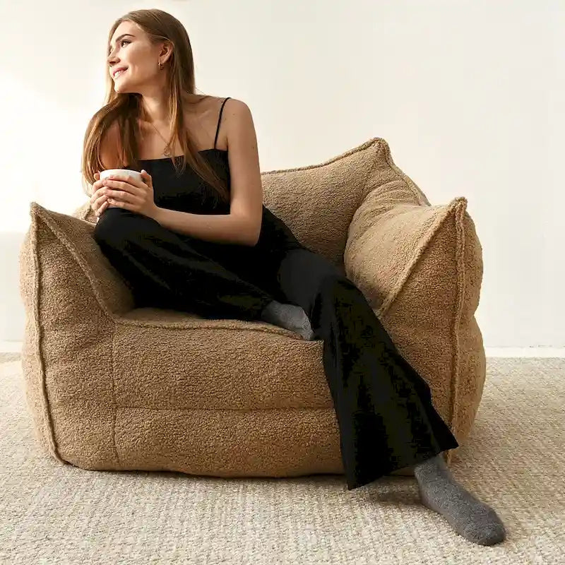 Canapé paresseux, pouf, canapé avec pouf repose-pieds