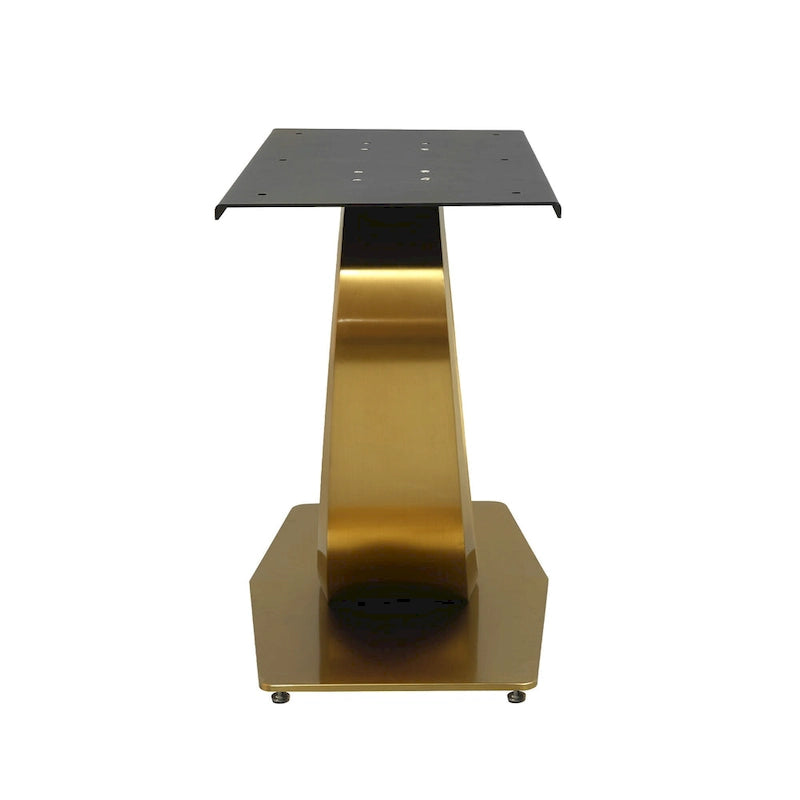 Table à manger rectangulaire moderne en marbre pour 6 à 8 personnes, table de cuisine en marbre avec base en métal finition dorée