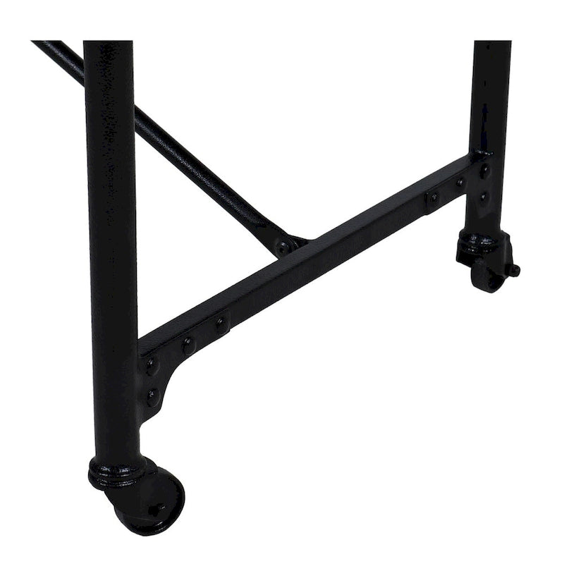 Table de tréteau industrielle à roulettes Conway 168 cm - Bois de manguier et métal