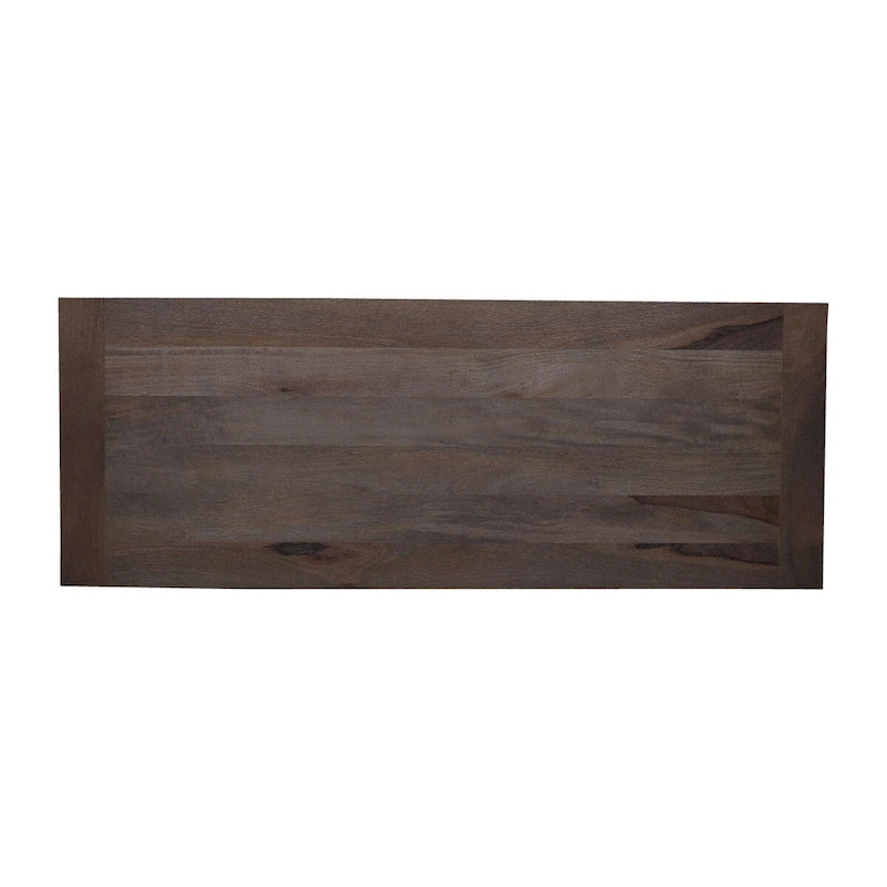 Table de tréteau industrielle à roulettes Conway 168 cm - Bois de manguier et métal