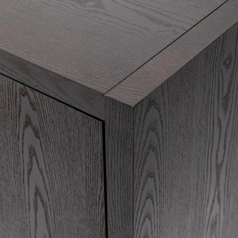 Buffet moderne à 4 portes avec pieds en bois massif, 60 po