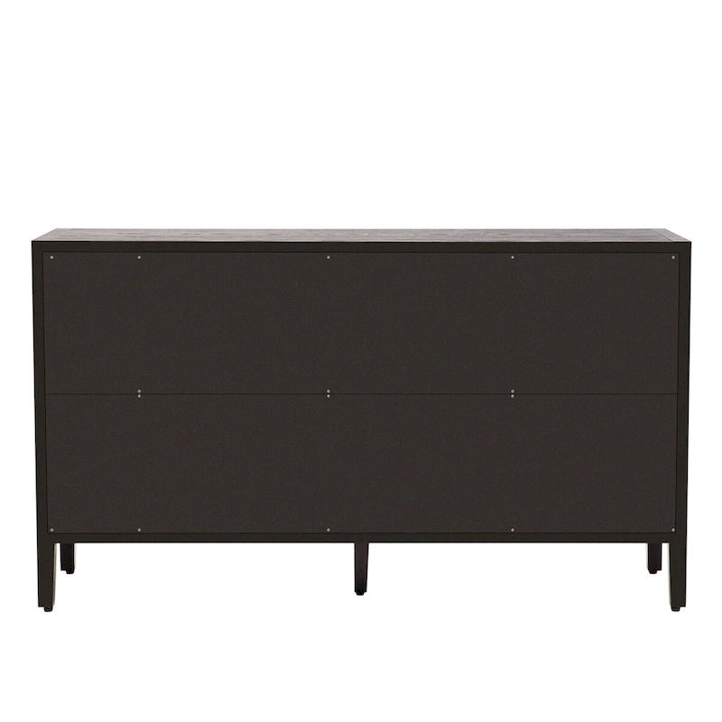 Buffet moderne à 4 portes avec pieds en bois massif, 60 po