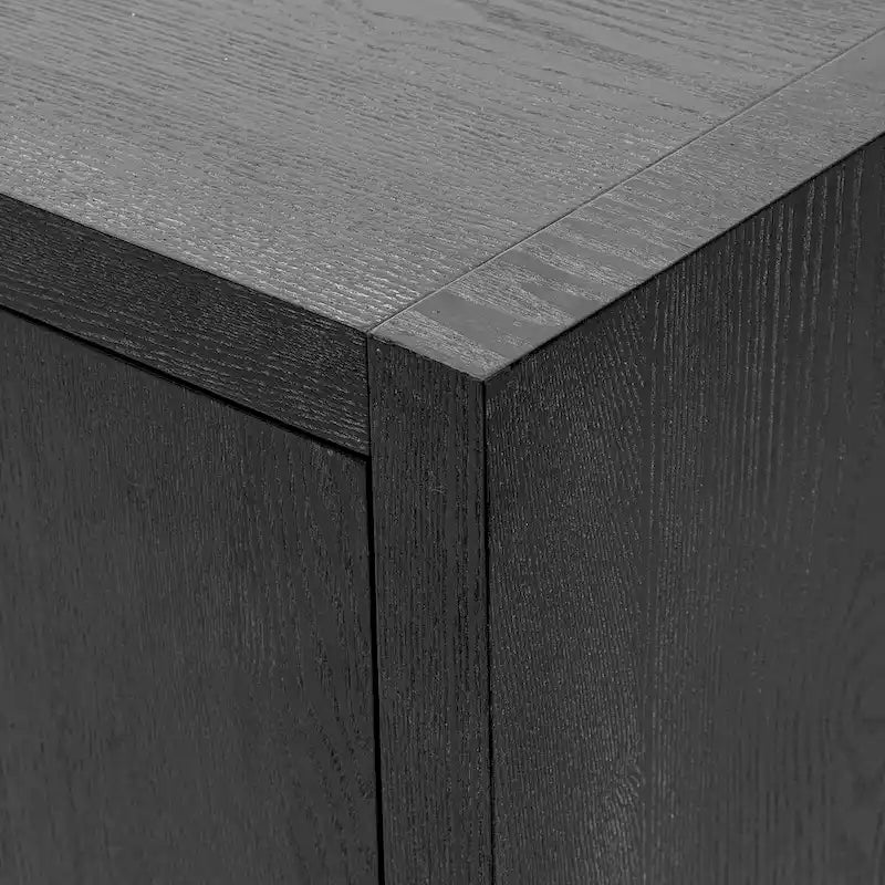 Buffet moderne à 4 portes avec pieds en bois massif, 60 po