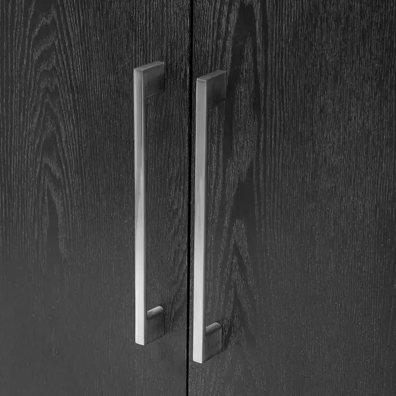 Buffet moderne à 4 portes avec pieds en bois massif, 60 po