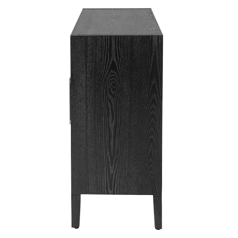 Buffet moderne à 4 portes avec pieds en bois massif, 60 po