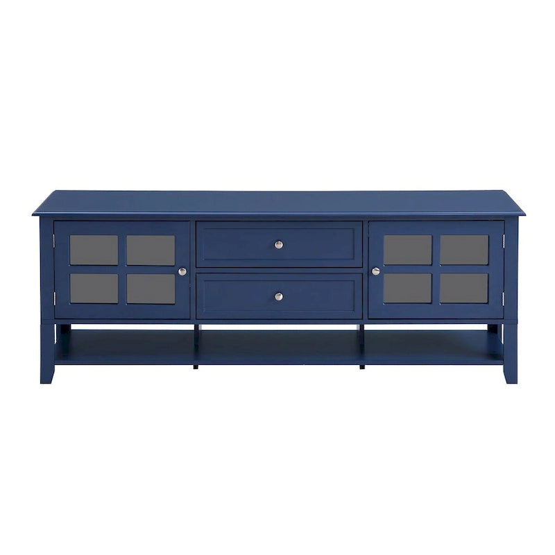 Meuble TV pour téléviseurs jusqu'à 60", Centre de divertissement avec espace de rangement multifonctionnel, Meuble TV au design moderne, Console multimédia