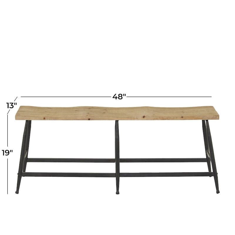 Banc d'intérieur Metal Slim - Marron