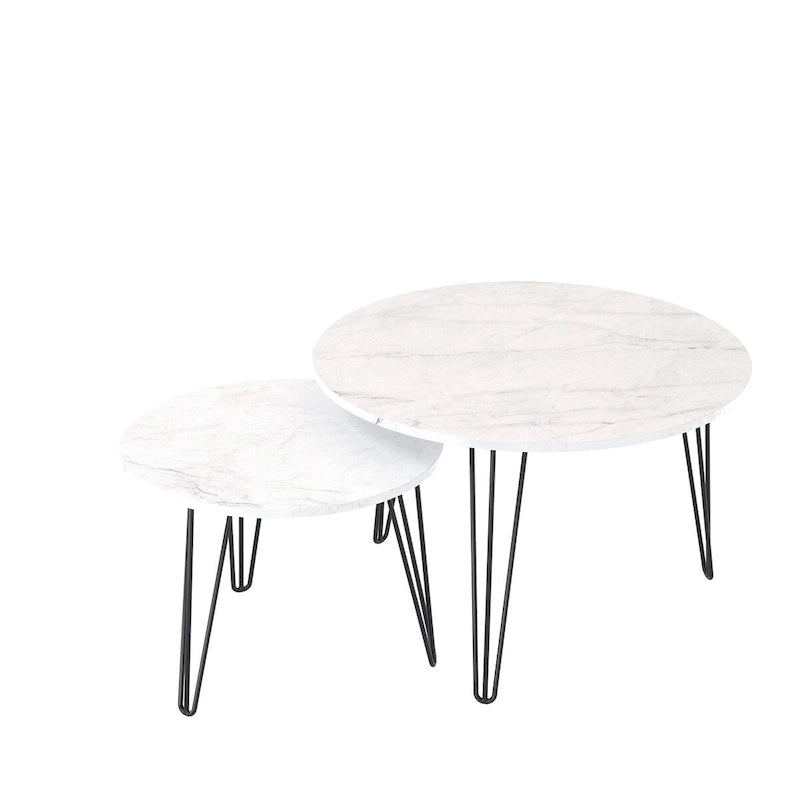 Table basse gigogne ronde (lot de 2) de 27,56 po