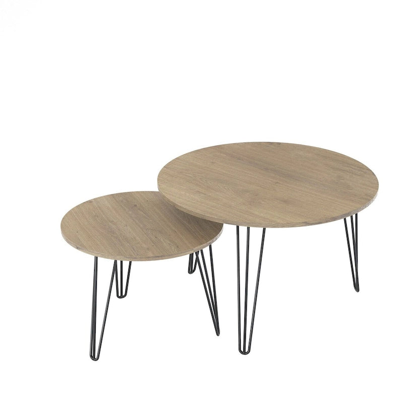 Table basse gigogne ronde (lot de 2) de 27,56 po
